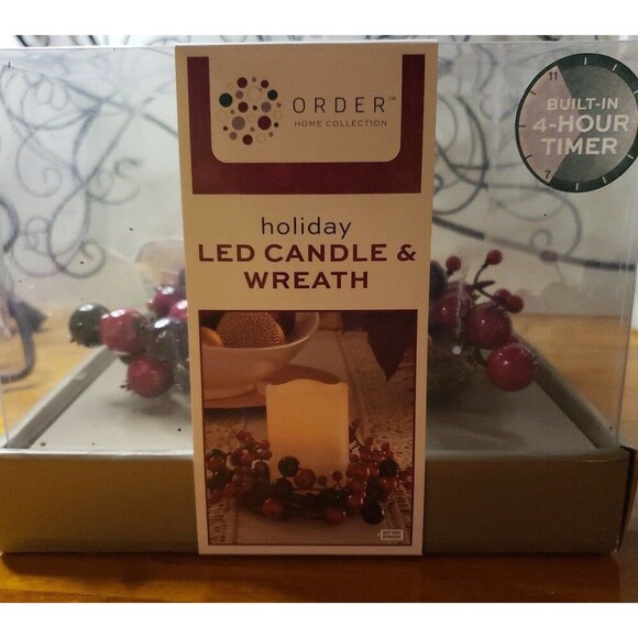 Order Home Collection Holiday LED Candle & Wreath. Battery Operated. - Picture 12 of 12